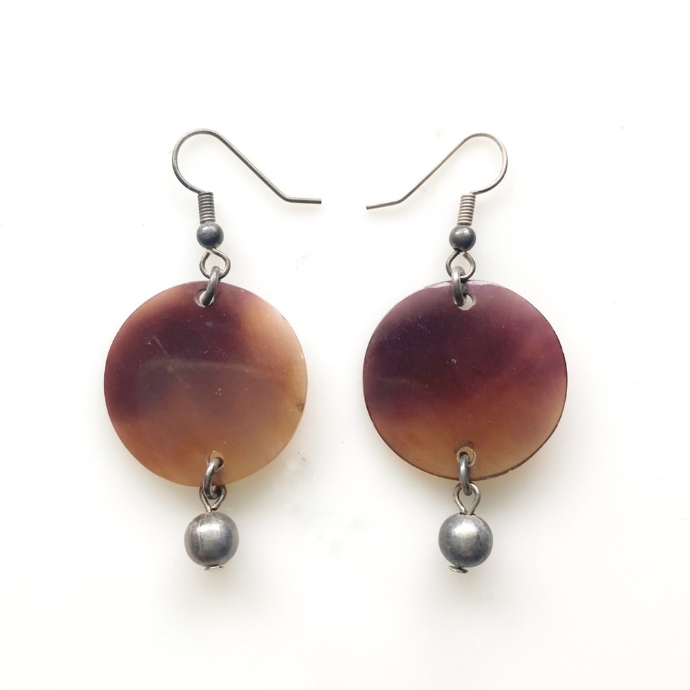 vintage • purple circular drop earrings